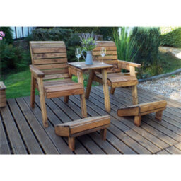 Marlborough Deluxe 2 Seat Straight Lounger Set With 2 X Chair Cushion Burgundy & 1 X Fitted Cover - thumbnail 2