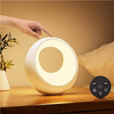 CLEFFNS Bedside Lamp Touch Dimmable Round With Remote Control, Led Table Lamp Wireless With Rgb Colour Changing, Baby Night Light Children - image 1