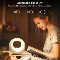 CLEFFNS Bedside Lamp Touch Dimmable Round With Remote Control, Led Table Lamp Wireless With Rgb Colour Changing, Baby Night Light Children - thumbnail 6