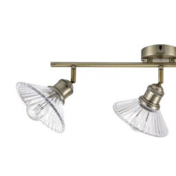 Cosylyte Milan Bathroom 3 Light Modern Ribbed Glass Spotlight - Antique Brass - thumbnail 6