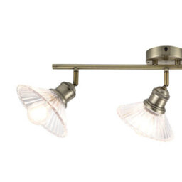 Cosylyte Milan Bathroom 3 Light Modern Ribbed Glass Spotlight - Antique Brass - thumbnail 5