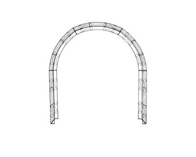 Rosenbogen-Gartenkunst Rose Arch Lea With Rounded Top - 220 Cm Black Powder-Coated - image 1