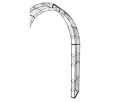 Rosenbogen-Gartenkunst Rose Arch Lea With Rounded Top - 220 Cm Black Powder-Coated - thumbnail 5