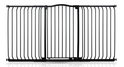 Bettacare Extra Tall Curved Top Dog Gate, 179Cm - 188Cm, Matt Black, Extra Tall 100Cm In Height, Pressure Fit Pet Gate - image 1