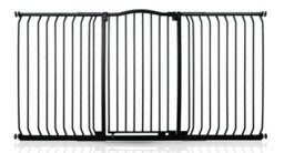 Bettacare Extra Tall Curved Top Dog Gate, 179Cm - 188Cm, Matt Black, Extra Tall 100Cm In Height, Pressure Fit Pet Gate