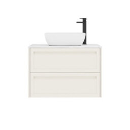 Royal Bathrooms Royal Bathroom Elmore 800mm Classic White Wall Mounted Countertop Bathroom Vanity Unit 2 Drawer With Elva Basin - thumbnail 7