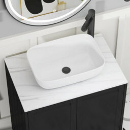 Royal Bathrooms Royal Bathroom Elmore 800mm Classic White Wall Mounted Countertop Bathroom Vanity Unit 2 Drawer With Elva Basin - thumbnail 4
