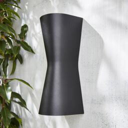 Zinc Vanir Fixed Matt Black Mains-Powered Led Outdoor On/off Wall Light (Dia)8Cm - thumbnail 4