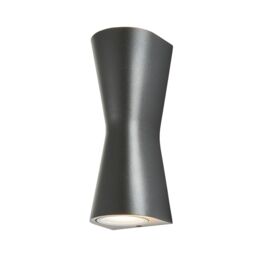Zinc Vanir Fixed Matt Black Mains-Powered Led Outdoor On/off Wall Light (Dia)8Cm - thumbnail 2