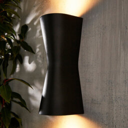 Zinc Vanir Fixed Matt Black Mains-Powered Led Outdoor On/off Wall Light (Dia)8Cm - thumbnail 1