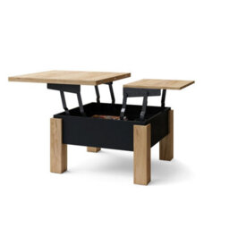 Heze Furniture Ozma 2 In 1 Extending Coffee / Dining Table 90-180Cm - Artisan Oak / Black - thumbnail 7