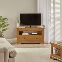 The Furniture Market French Louis Oak Corner Tv Unit Up To 50 Tv Size - thumbnail 2