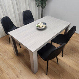 Kosy Koala Modern Rectangle Dining Table Set With 4 Black Gem Pattern Chairs Dining Room Furniture - thumbnail 2