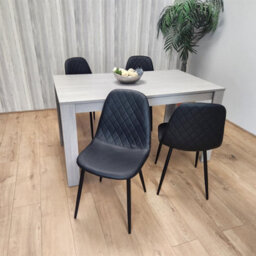 Kosy Koala Modern Rectangle Dining Table Set With 4 Black Gem Pattern Chairs Dining Room Furniture - thumbnail 1