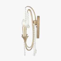 Pacific Lifestyle Belle Antique Silver Leaf Metal And Beaded 2 Light Wall Light - thumbnail 2