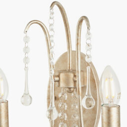 Pacific Lifestyle Belle Antique Silver Leaf Metal And Beaded 2 Light Wall Light - thumbnail 7