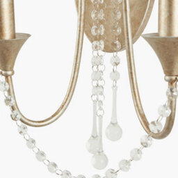 Pacific Lifestyle Belle Antique Silver Leaf Metal And Beaded 2 Light Wall Light - thumbnail 5
