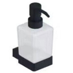 Storm Wall-Mounted Brass Soap Dispenser And Holder - Matt Black & Polished Chrome - thumbnail 1