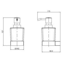 Storm Wall-Mounted Brass Soap Dispenser And Holder - Matt Black & Polished Chrome - thumbnail 2