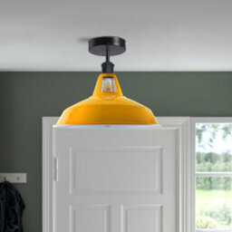 Ledsone Vintage Pendant Lights Metal Lamp Shades In A Retro Style Antique Shades For Ceiling Lights Lampshades,yellow, 2 Pack - thumbnail 6