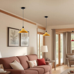 Ledsone Vintage Pendant Lights Metal Lamp Shades In A Retro Style Antique Shades For Ceiling Lights Lampshades,yellow, 2 Pack - thumbnail 5