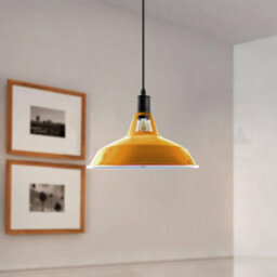 Ledsone Vintage Pendant Lights Metal Lamp Shades In A Retro Style Antique Shades For Ceiling Lights Lampshades,yellow, 2 Pack - thumbnail 3