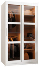 Arte Parma 100Cm Sliding Door Wardrobe In Crisp White - Space-Saving Storage With Smoked Glass Panels