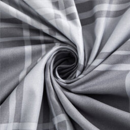 Ameha Printed Duvet Cover 3Piece Set Quilt Microfiber With Matching Pillowcase (Grey Check, Super King 260X220Cm) - thumbnail 8