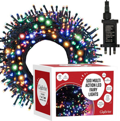 Globrite 50M 500 Led Fairy Lights  Multi-Coloured Plug In Indoor Outdoor String Lights With 8 Modes - image 1
