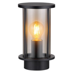 Luminosa Lighting Luminosa Gracey Outdoor Wall Lantern Matt Black Ip54 Smoke Glass Shade 1X E27 - thumbnail 3