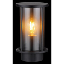 Luminosa Lighting Luminosa Gracey Outdoor Wall Lantern Matt Black Ip54 Smoke Glass Shade 1X E27 - thumbnail 5