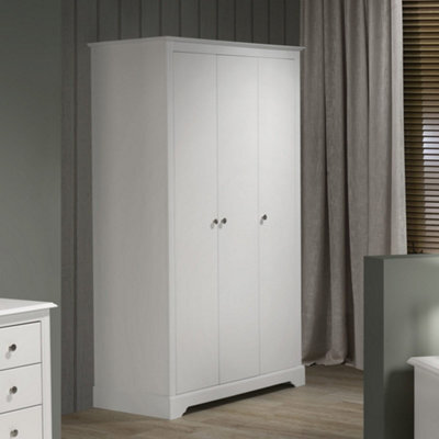 Seconique Stratford 3 Door Wardrobe White Shabby Chic - image 1