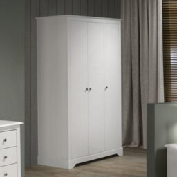 Seconique Stratford 3 Door Wardrobe White Shabby Chic - thumbnail 1