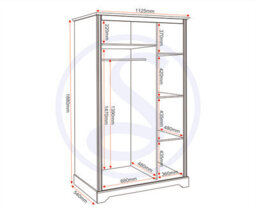 Seconique Stratford 3 Door Wardrobe White Shabby Chic - thumbnail 9