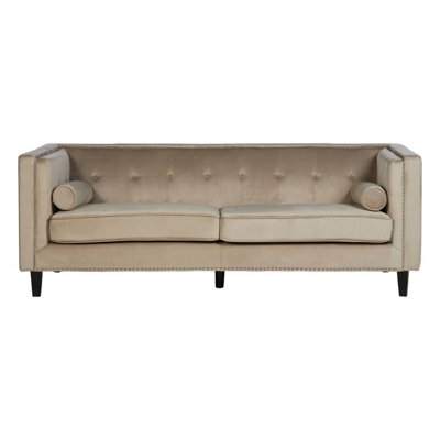 Orsina Felisa 3 Seat Mink Velvet Sofa - image 1