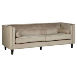 Orsina Felisa 3 Seat Mink Velvet Sofa - thumbnail 2