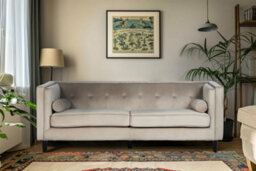 Orsina Felisa 3 Seat Mink Velvet Sofa - thumbnail 5