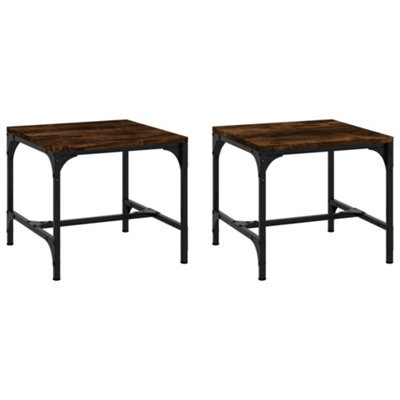 Berkfield Industrial Side Tables 2 Pcs Smoked Oak 40X40X35 Cm Engineered Wood - image 1