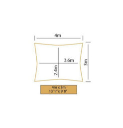 Kookaburra 4M X 3M Rectangle Waterproof Sand Garden Patio Sun Shade Sail Canopy 98% Uv Block With Free Rope - thumbnail 5