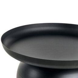 Wyld And Coco Black Metal Round Coffee Table, 60Cm Diameter, Matt Powder-Coated Iron, Geometric Industrial Accent - thumbnail 4