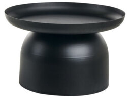 Wyld And Coco Black Metal Round Coffee Table, 60Cm Diameter, Matt Powder-Coated Iron, Geometric Industrial Accent - thumbnail 3