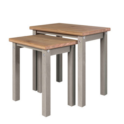 Core Products Linea Grey Wax Nest Of 2 Tables H51.1Cm X W53.0Cm X D35.0Cm - image 1