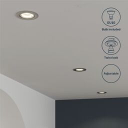 GoodHome Salk Brushed Chrome Nickel Effect Adjustable Led Neutral White Downlight 4.8W Ip20, Pack Of 3 - thumbnail 6