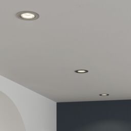 GoodHome Salk Brushed Chrome Nickel Effect Adjustable Led Neutral White Downlight 4.8W Ip20, Pack Of 3 - thumbnail 2