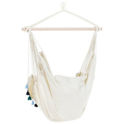 Beliani Hanging Chair Varena Cotton Blue - thumbnail 6