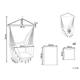 Beliani Hanging Chair Varena Cotton Blue - thumbnail 3