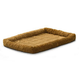 Midwest Homes For Pets Quiettime Dog Bed - Cinnamon Faux Fur Bolster, -Soft And Machine Washable, Fits 122 Cm Crates Carriers