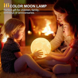 16 Colors Led Moon Lamp 3D Bedroom Night Light Usb Star Galaxy W/ Stand Remote - thumbnail 3