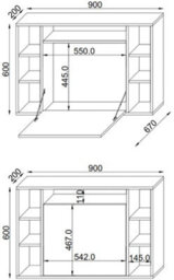 Vcm Desk Wandila Honey Oak H. 60 X W. 90 X D. 20 Cm - thumbnail 5