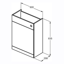 Ideal Standard I.life A Matt Coffee Modern Oak Effect Freestanding Toilet Cabinet (H)835mm X (W)600mm - thumbnail 4